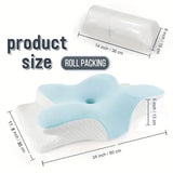 Oreiller cervical en mousse mémoire – Forme papillon, confort & anti-douleur