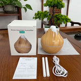 Diffuseur huiles essentielles 350ml – Bois, LED & télécommande