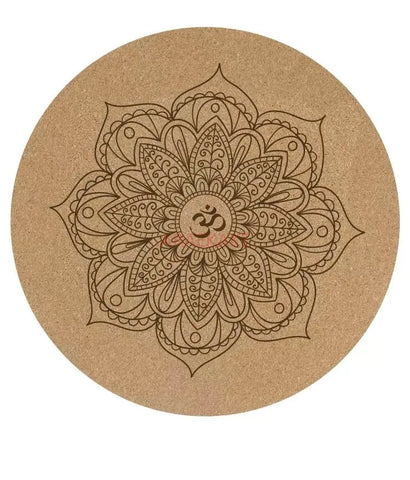Tapis de yoga rond en liège – Méditation & support inversé