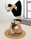 Tapis de yoga rond en liège – Méditation & support inversé