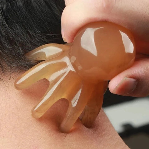Gua Sha en résine pieuvre – Massage visage & corps, détente musculaire