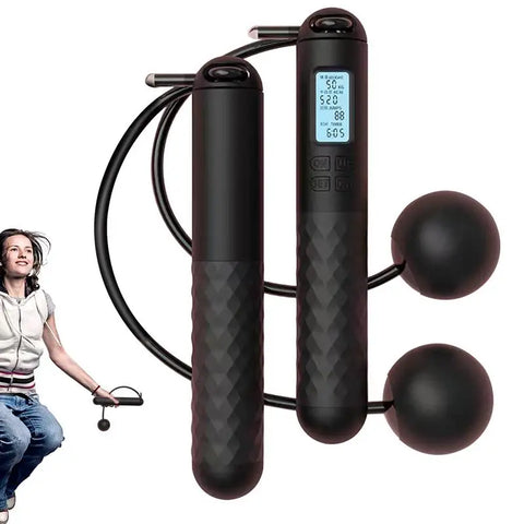 Corde à sauter sans fil lestée – Compteur intégré fitness