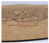 Tapis de yoga rond en liège – Méditation & support inversé