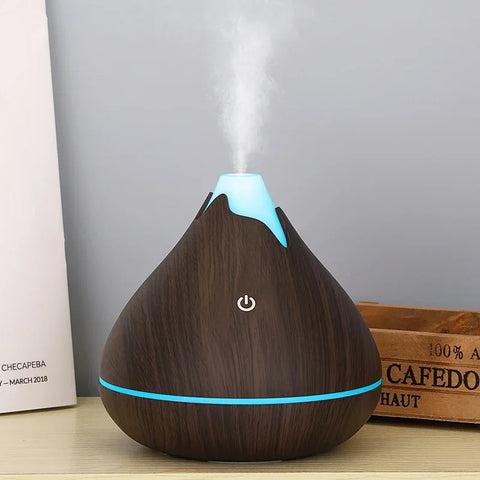 Diffuseur huiles essentielles 350ml – Bois, LED & télécommande