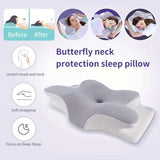 Oreiller cervical en mousse mémoire – Forme papillon, confort & anti-douleur