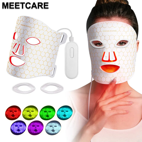 Masque facial LED 7 couleurs – Soin anti-âge & réparation peau
